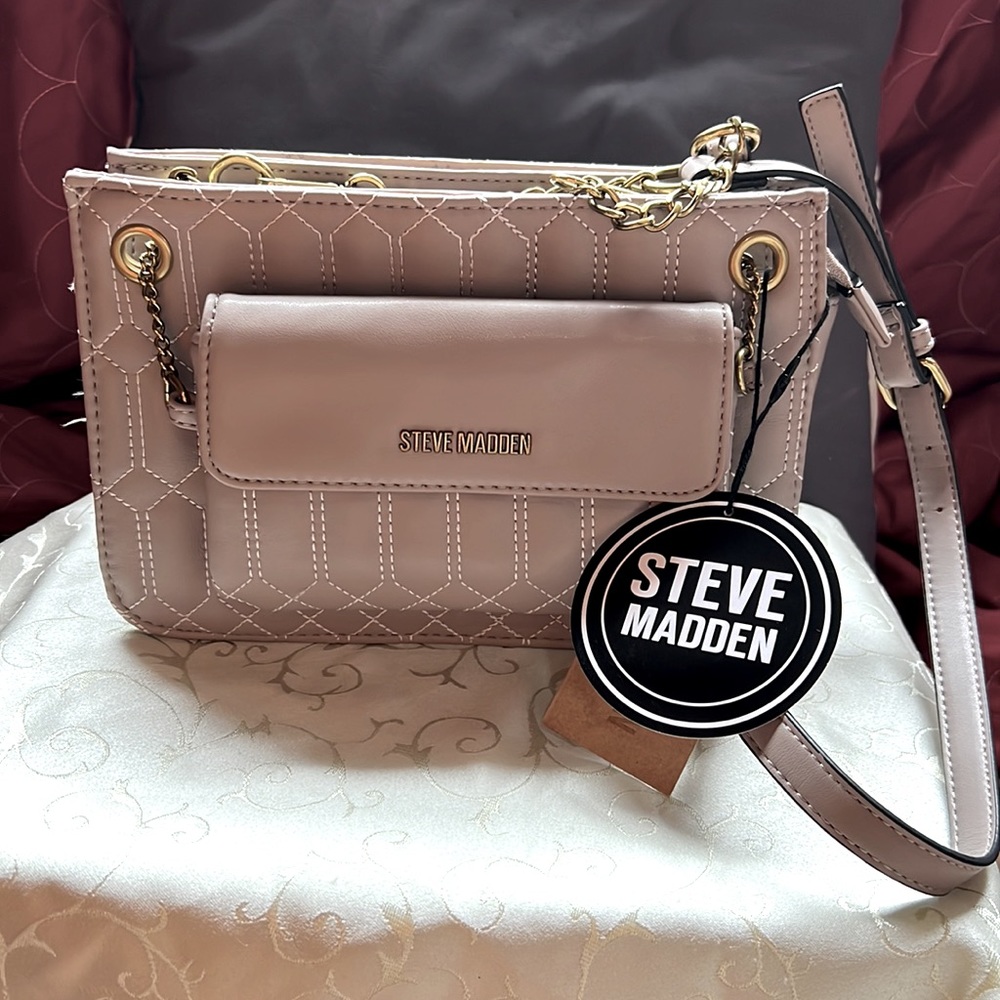 NWT STEVE MADDEN BELIAN Crossbody Bag Quilted 2PC🌹🌹